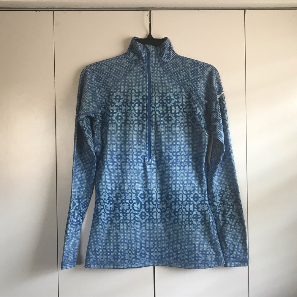 Nike Pro Blue Geometric Pullover Sz M